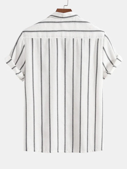 Conjunto de verano clásico para hombres con rayas | Camisa y pantalones cortos