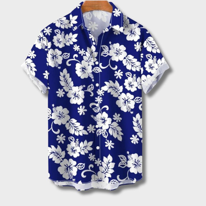 Michael | Camisa de manga corta hawaiana con estampado floral