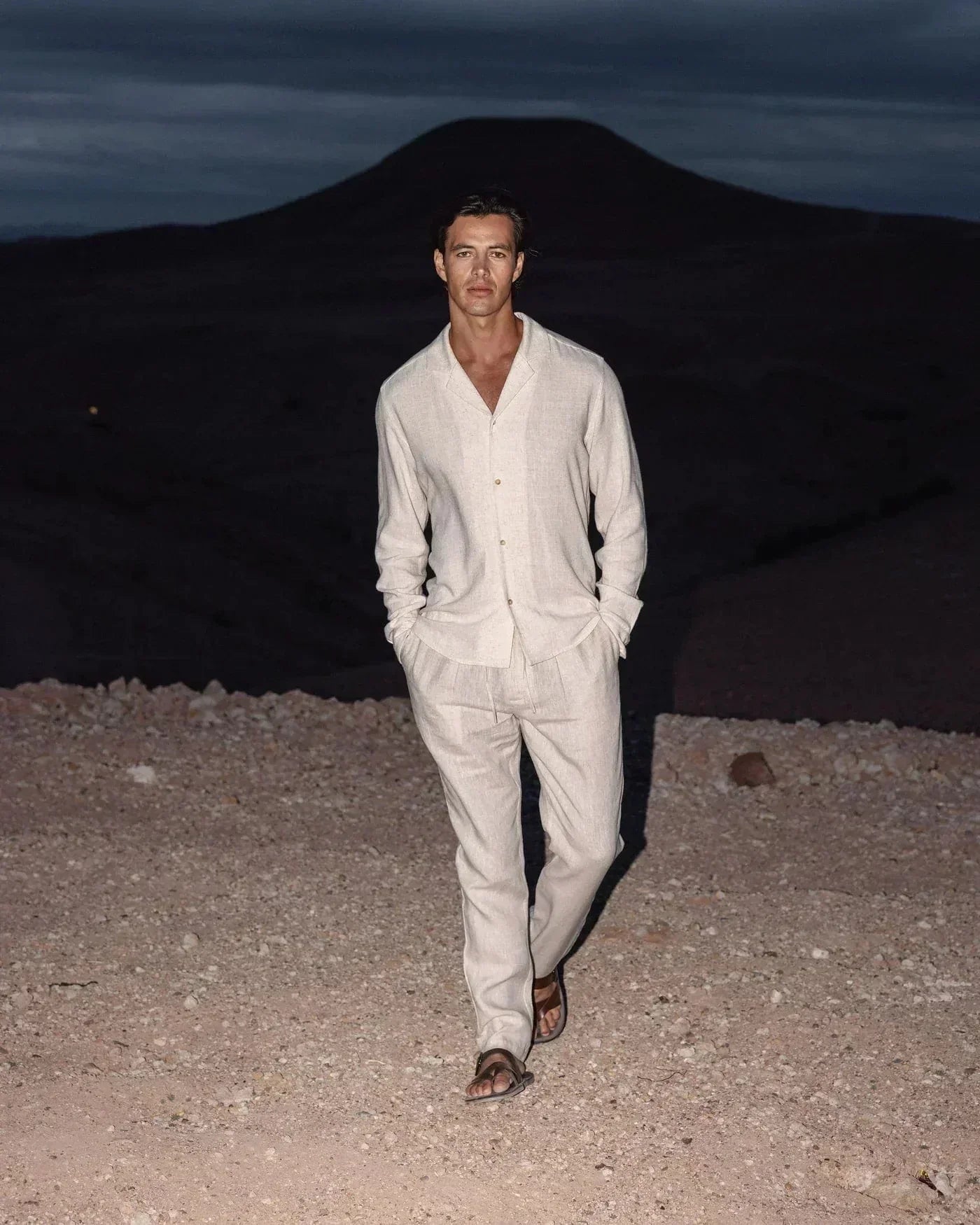 Conjunto de verano para hombres de lino – Camisa y pantalón en estilo relajado de resort