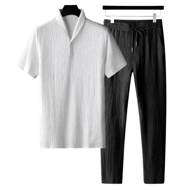 Conjunto de Verano para Hombre de Algodón – Polo y Pantalón en Estilo Old-Money