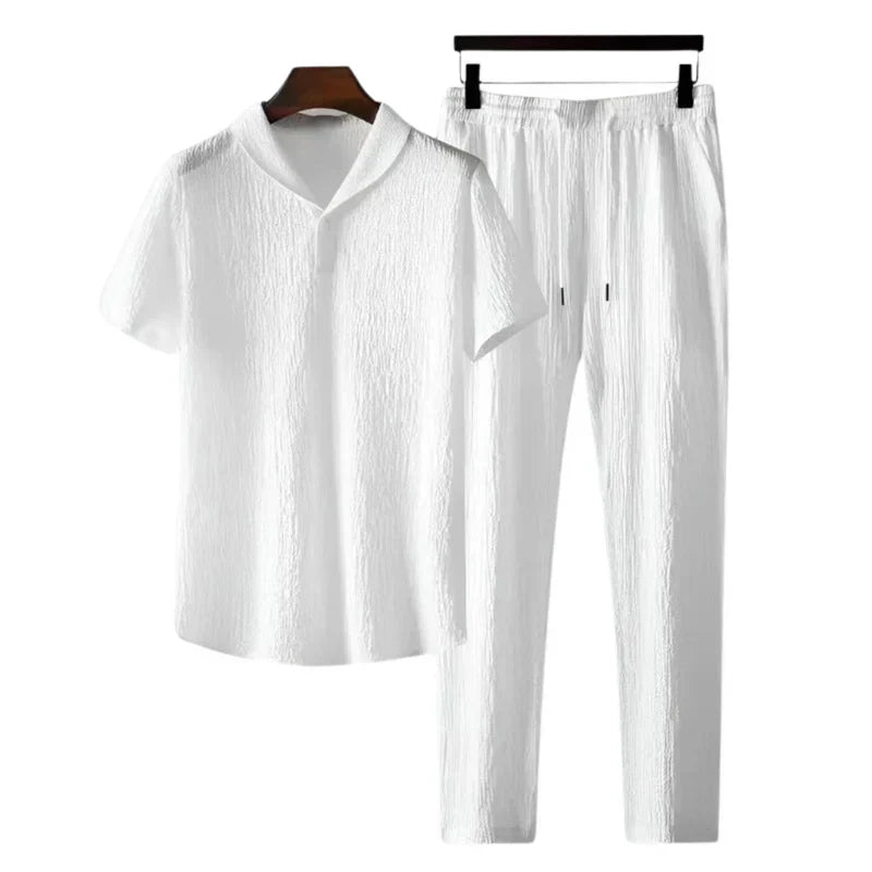 Conjunto de Verano para Hombre de Algodón – Polo y Pantalón en Estilo Old-Money