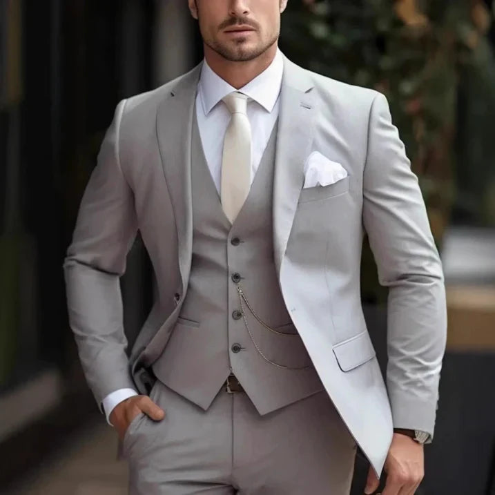 Men's Stylish 3-Piece Wedding Guest Suit | Classic