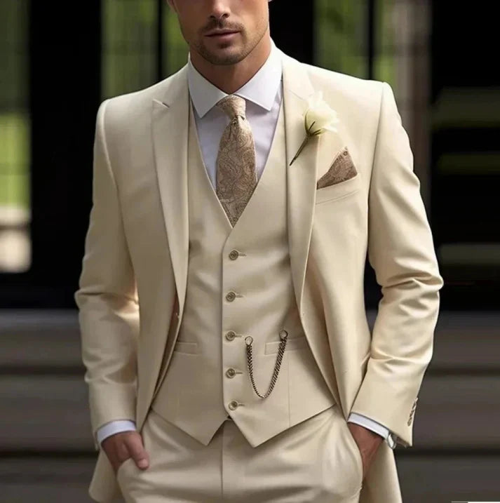 Men's Stylish 3-Piece Wedding Guest Suit | Classic