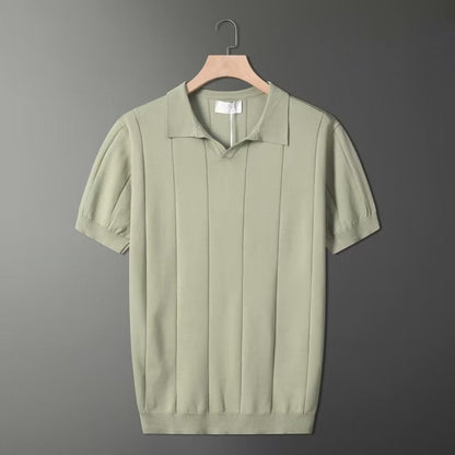 Poloshirt de punto retro en verde menta