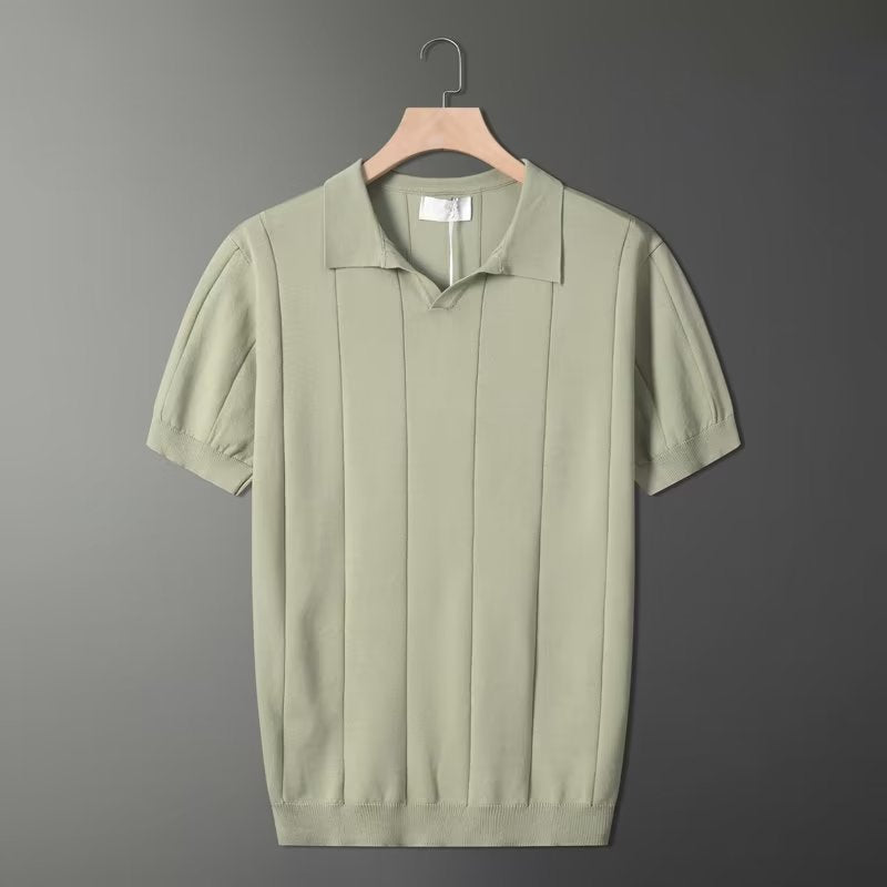 Poloshirt de punto retro en verde menta