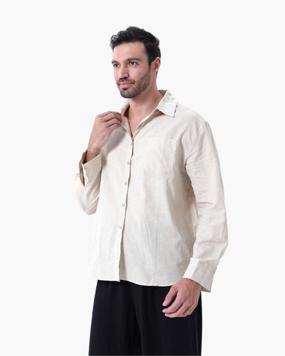 Christopher | Camisa de Manga Larga & Pantalón Conjunto de Lino para Hombre