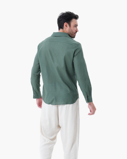 Christopher | Camisa de Manga Larga & Pantalón Conjunto de Lino para Hombre
