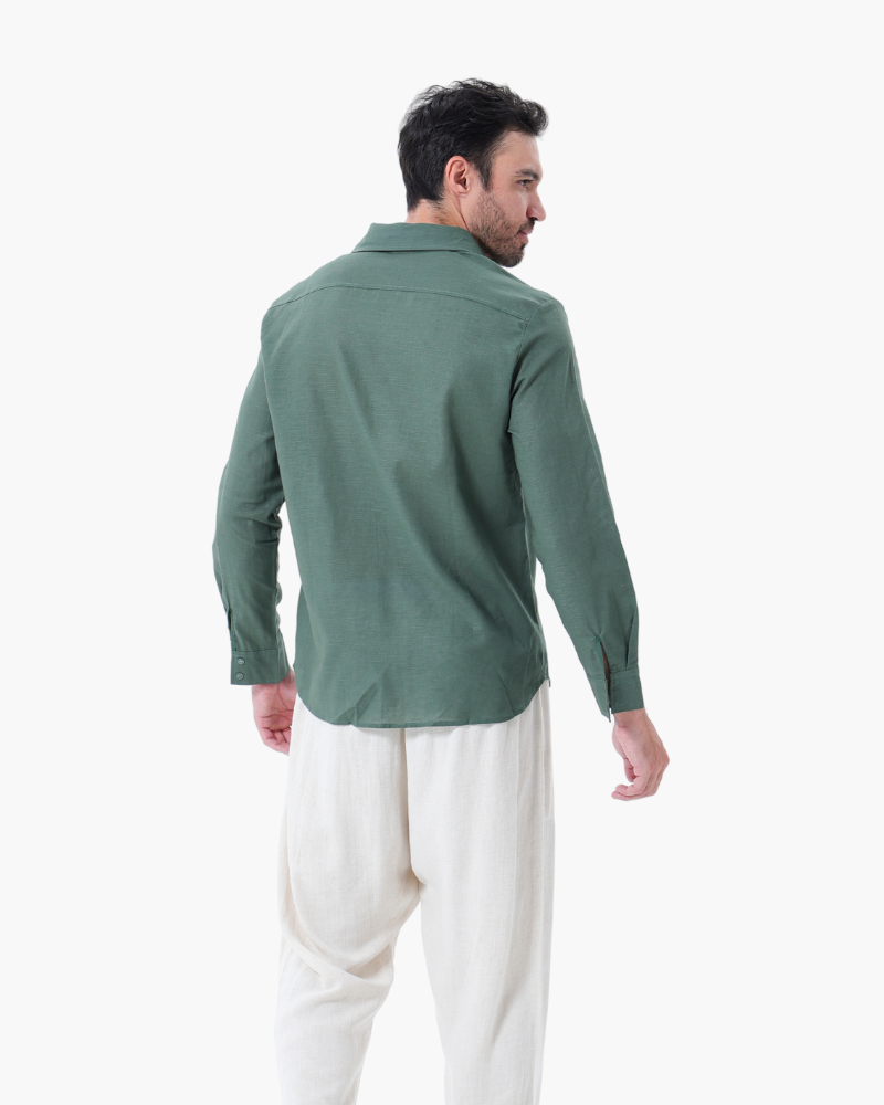 Christopher | Camisa de Manga Larga & Pantalón Conjunto de Lino para Hombre