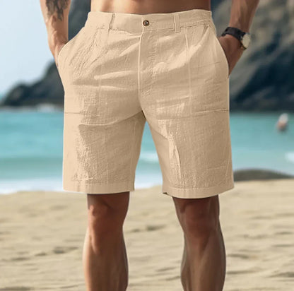 Pantalones cortos de lino casuales para hombres para días de verano relajados
