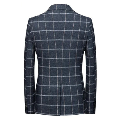 Milano | Blazer de cuadros elegante en azul oscuro