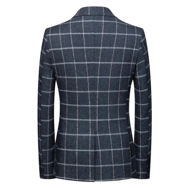 Milano | Blazer de cuadros elegante en azul oscuro