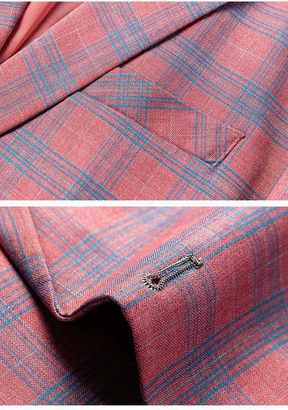 Guillano | Blazer de cuadros elegante en rosa