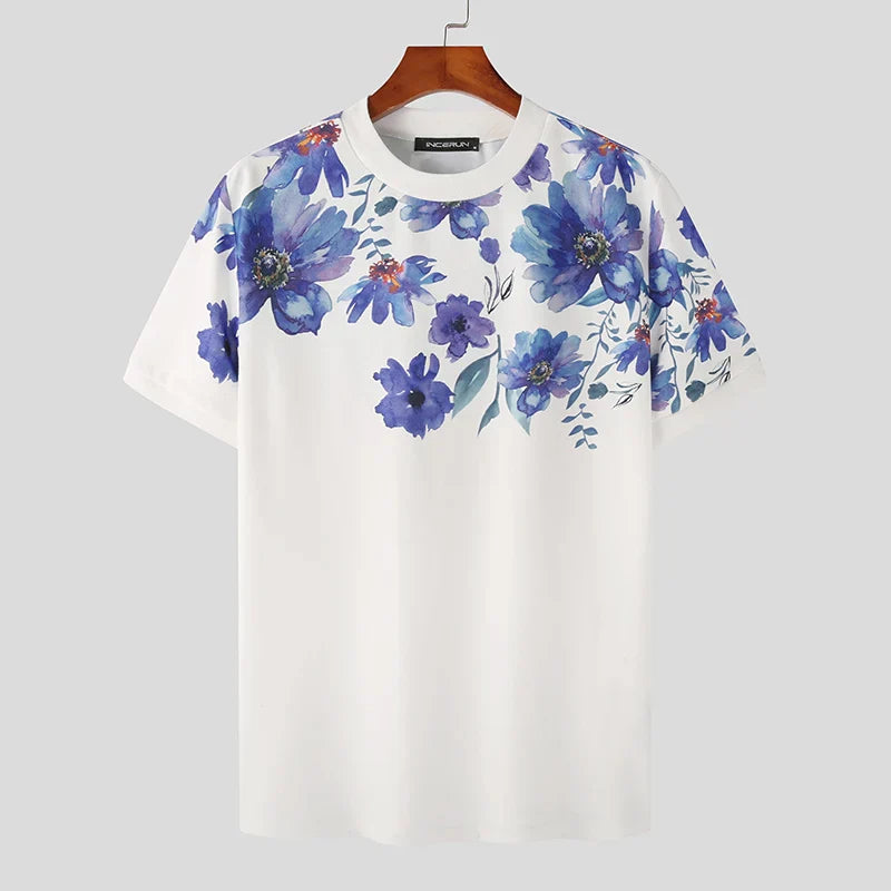 Damiano | Camiseta de manga corta floral para hombres