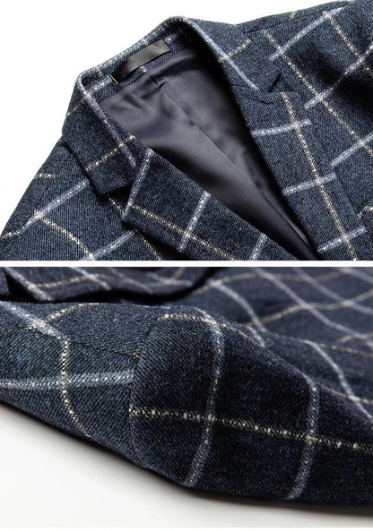 Milano | Blazer de cuadros elegante en azul oscuro