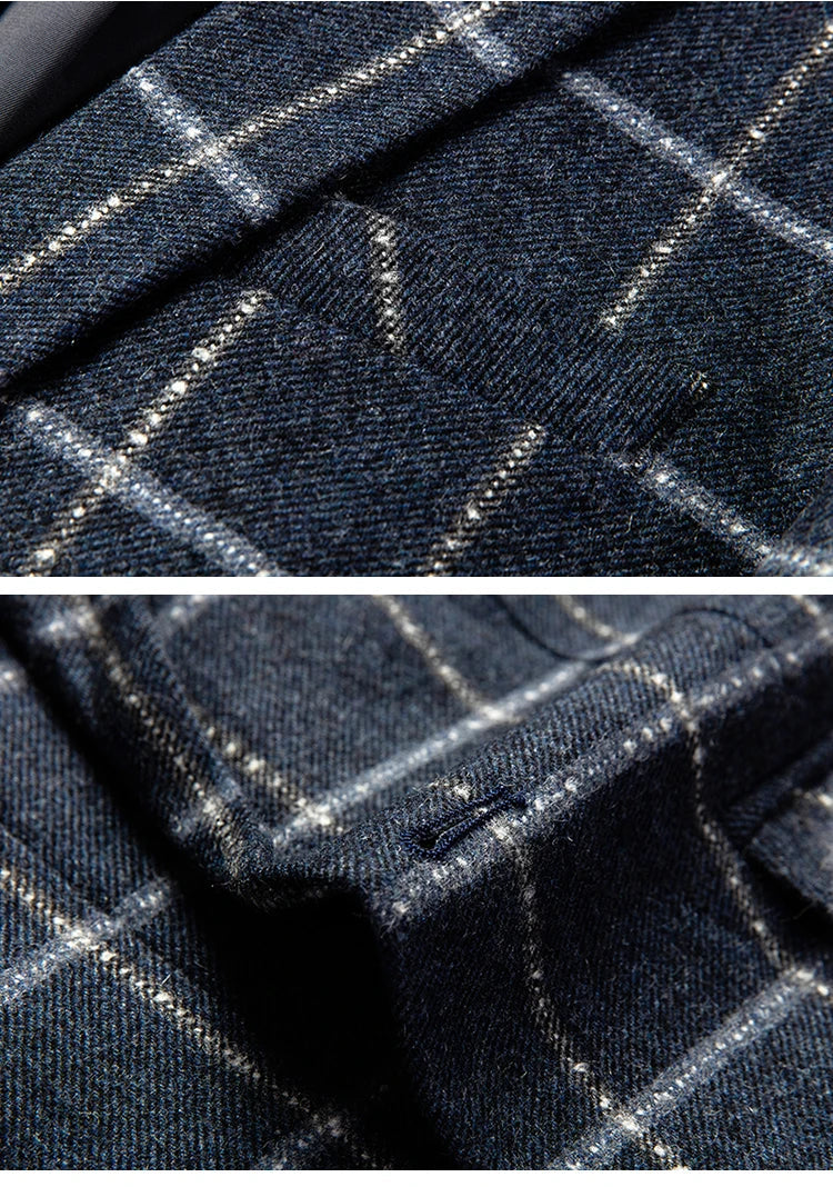 Milano | Blazer de cuadros elegante en azul oscuro