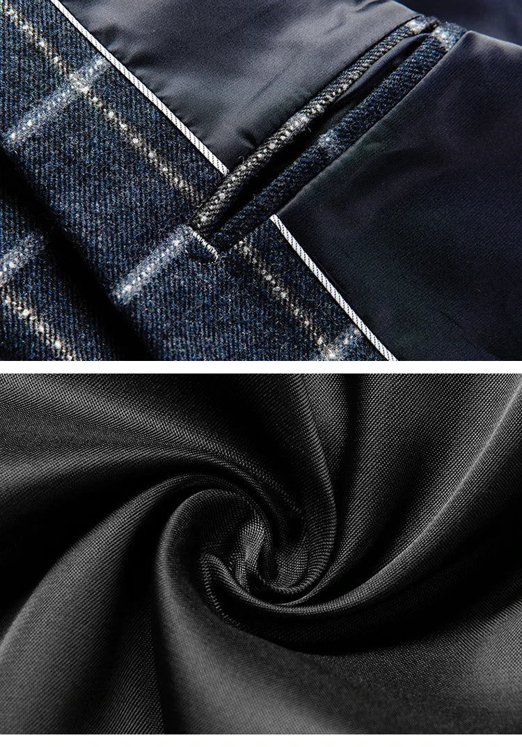 Milano | Blazer de cuadros elegante en azul oscuro