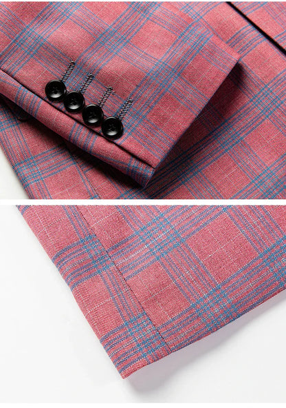 Guillano | Blazer de cuadros elegante en rosa