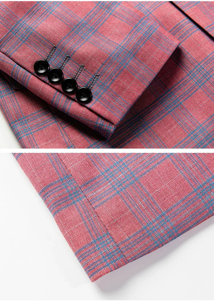 Guillano | Blazer de cuadros elegante en rosa