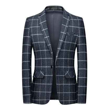 Milano | Blazer de cuadros elegante en azul oscuro