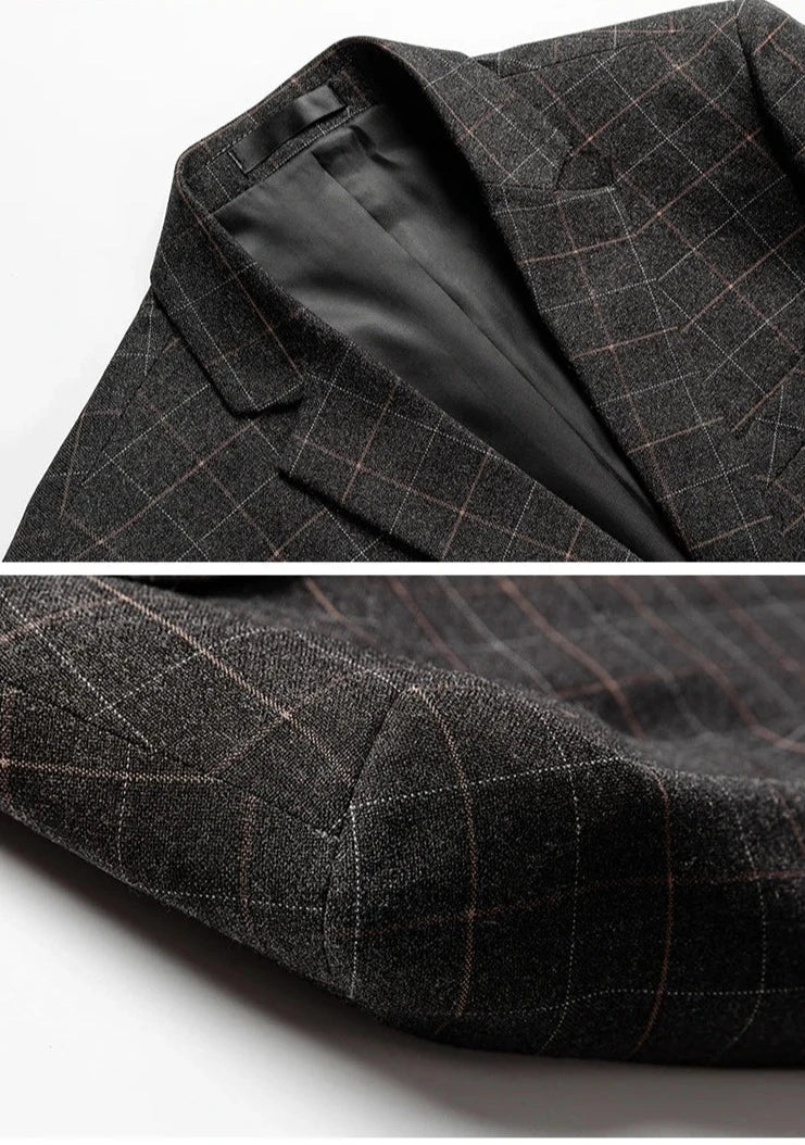Gianni | Blazer de Cuadros Negros