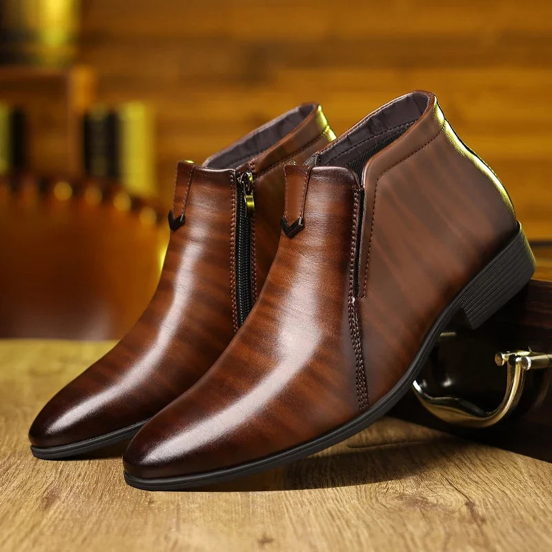 Beckett Leather Boots with Zip