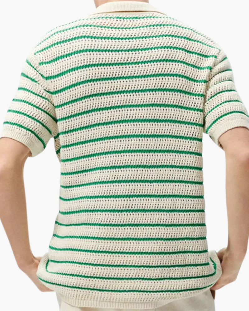 Weston | Camisa de verano de punto y ganchillo para hombre con botones