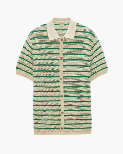 Weston | Camisa de verano de punto y ganchillo para hombre con botones