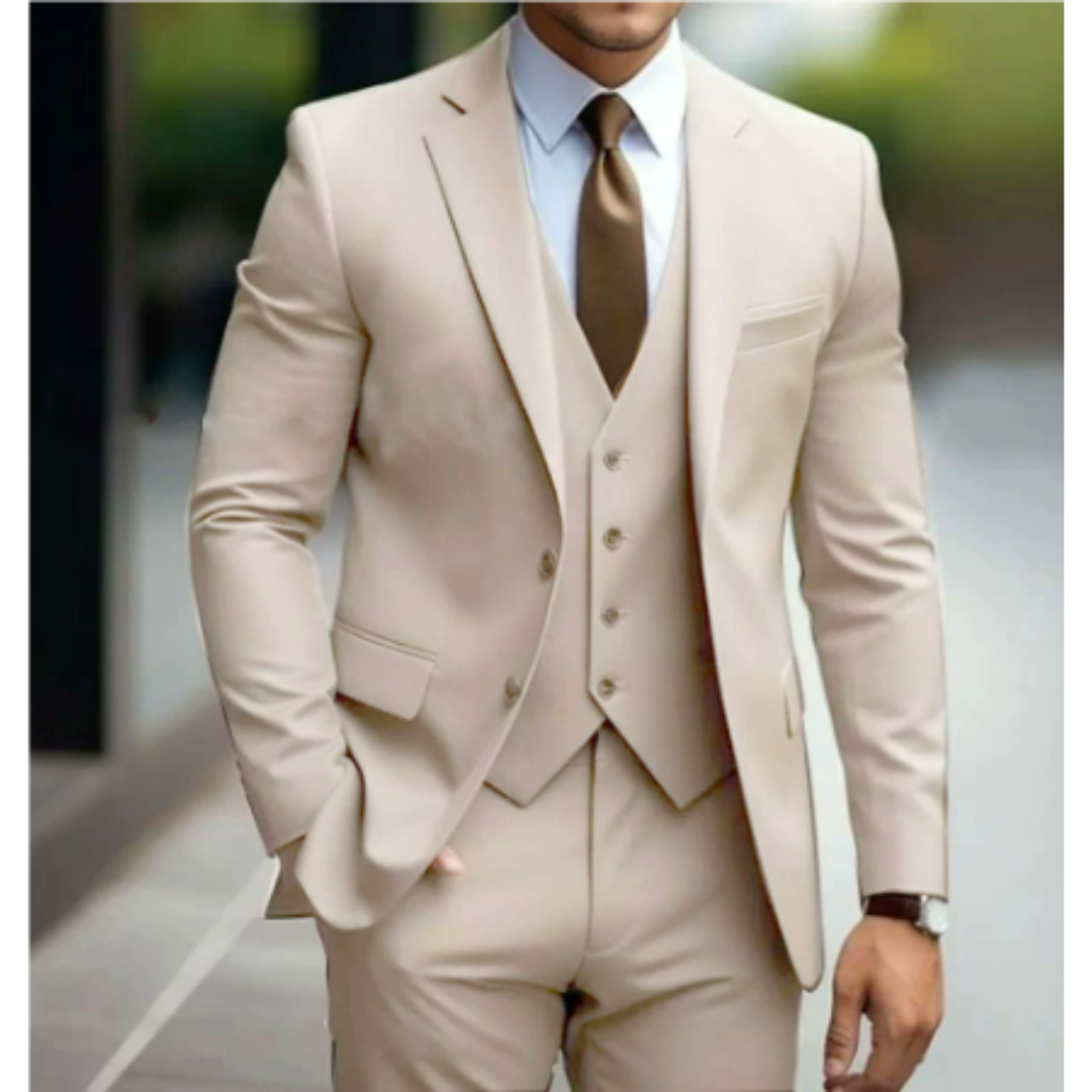 3-Piece Wedding Guest Suit for Men | Two Buttons