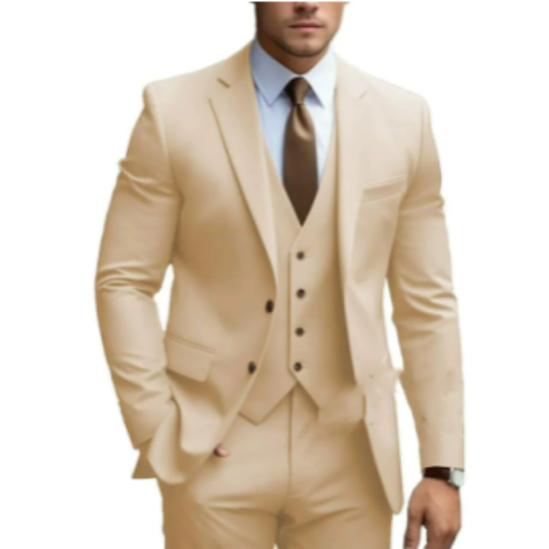 3-Piece Wedding Guest Suit for Men | Two Buttons