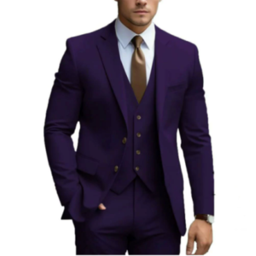 3-Piece Wedding Guest Suit for Men | Two Buttons