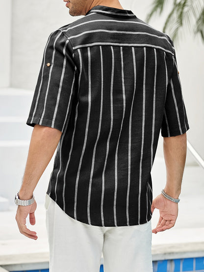 Samuel | Camisa de verano de manga corta con patrón de rayas