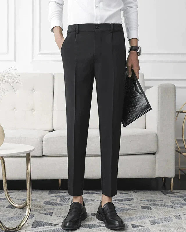 Kayden | Conjunto Todo Negro con Polo de Manga Larga, Pantalones y Mocasines de Ante