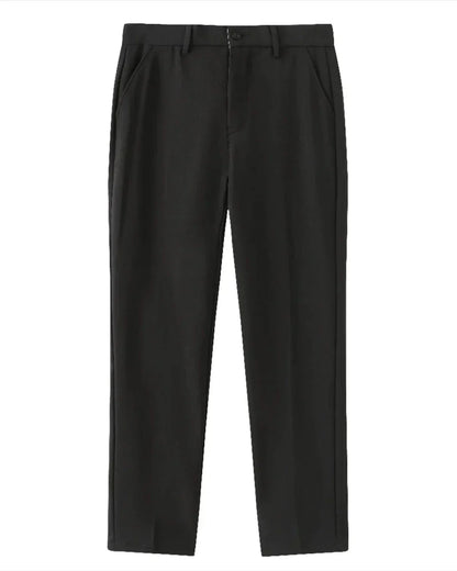 Kayden | Conjunto Todo Negro con Polo de Manga Larga, Pantalones y Mocasines de Ante