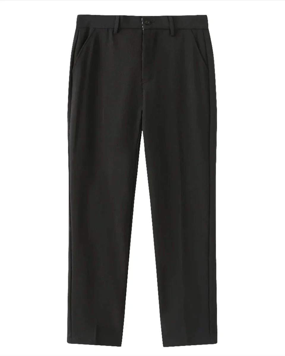 Kayden | Conjunto Todo Negro con Polo de Manga Larga, Pantalones y Mocasines de Ante