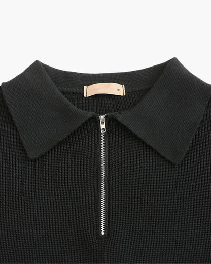 Aaron | Suéter de punto con media cremallera para hombres con cuello tipo polo