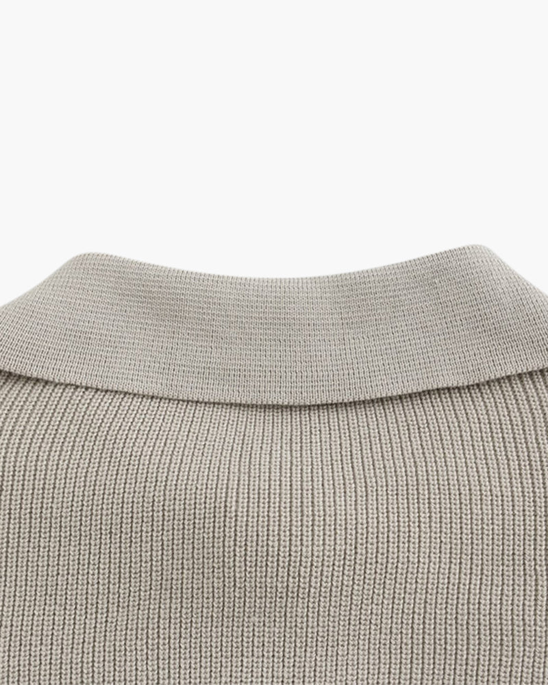 Aaron | Suéter de punto con media cremallera para hombres con cuello tipo polo