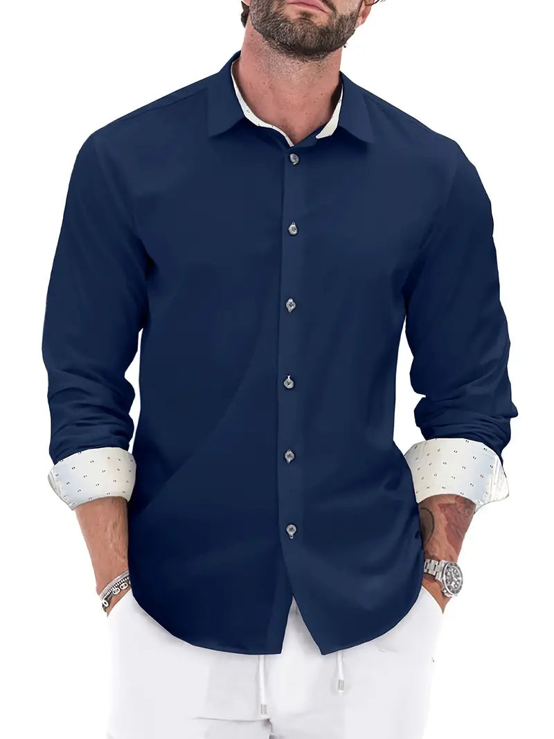 Alexander | Camisa de negocios elegante con detalles en contraste
