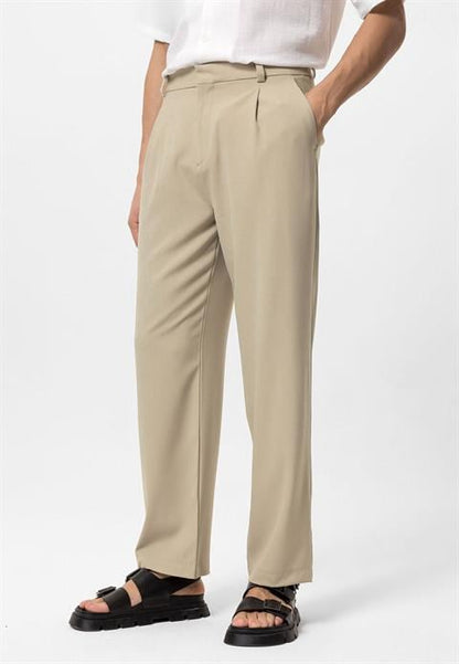 Vincent | Pantalones de Hombre de Cintura Alta Beige