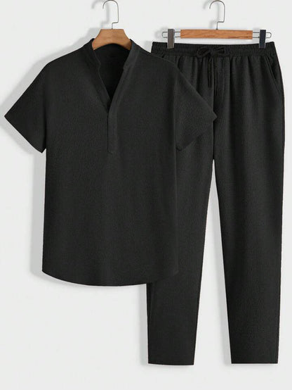 Conjunto de Lounge Moderno para Hombre | Polo con Cuello Alto & Pantalón