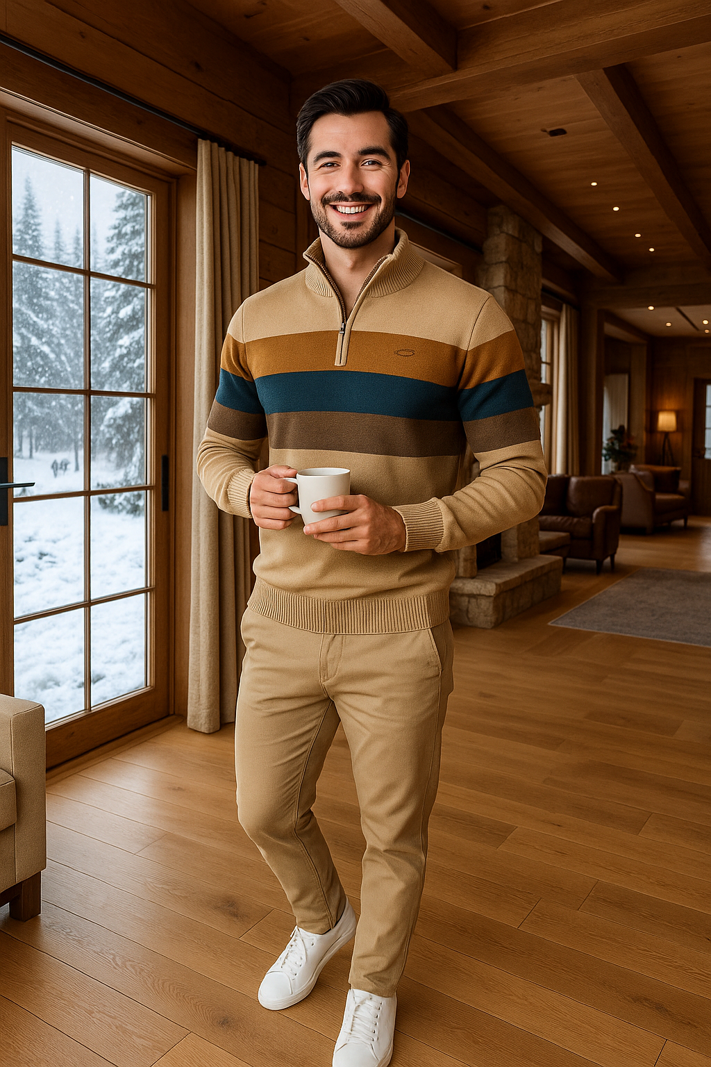 LENNOX – Warmer knitted jumper with zip for winter