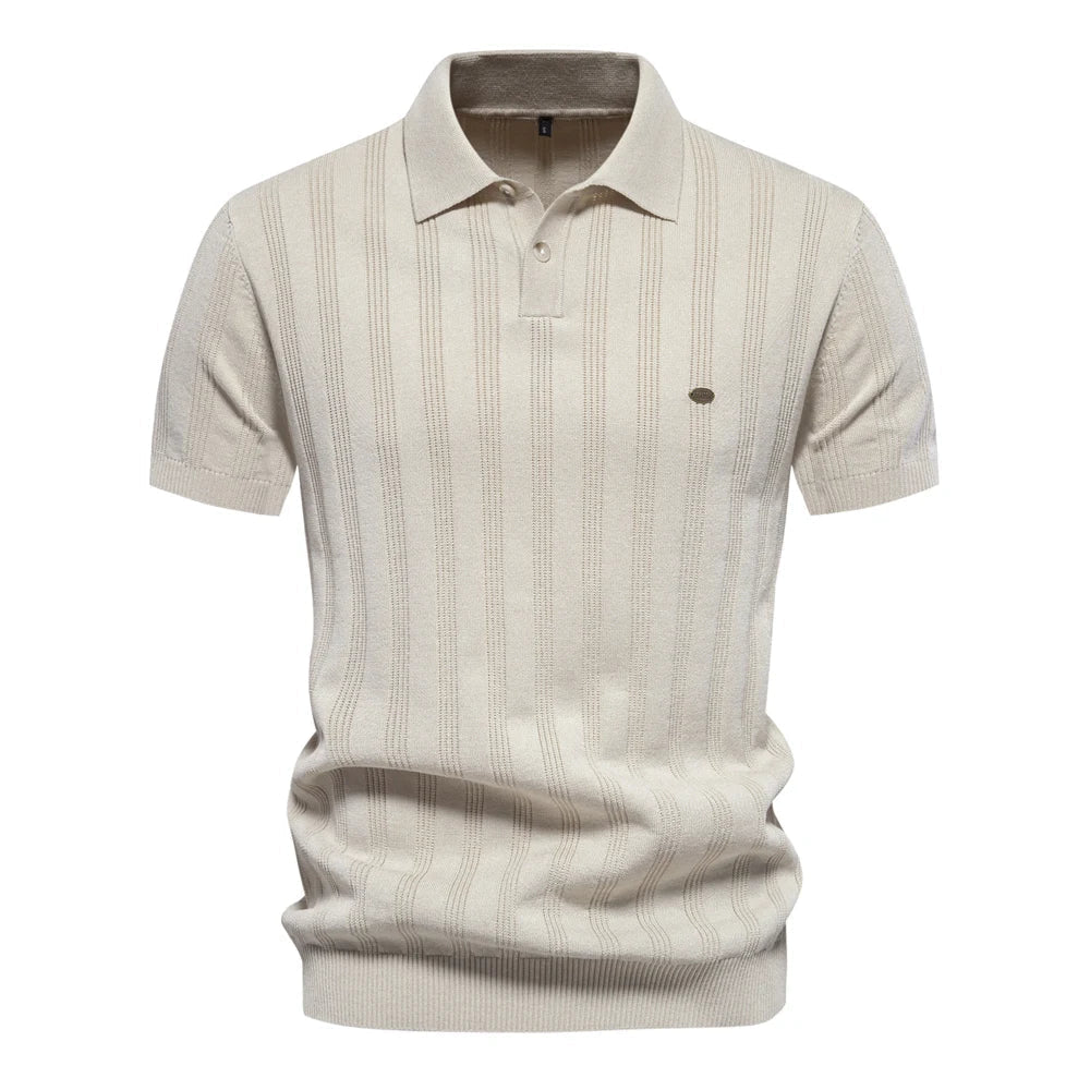 Benles | Camiseta Polo de Rayas Estilosa Tejida