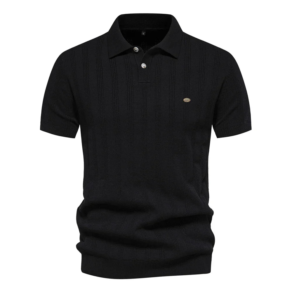 Benles | Camiseta Polo de Rayas Estilosa Tejida