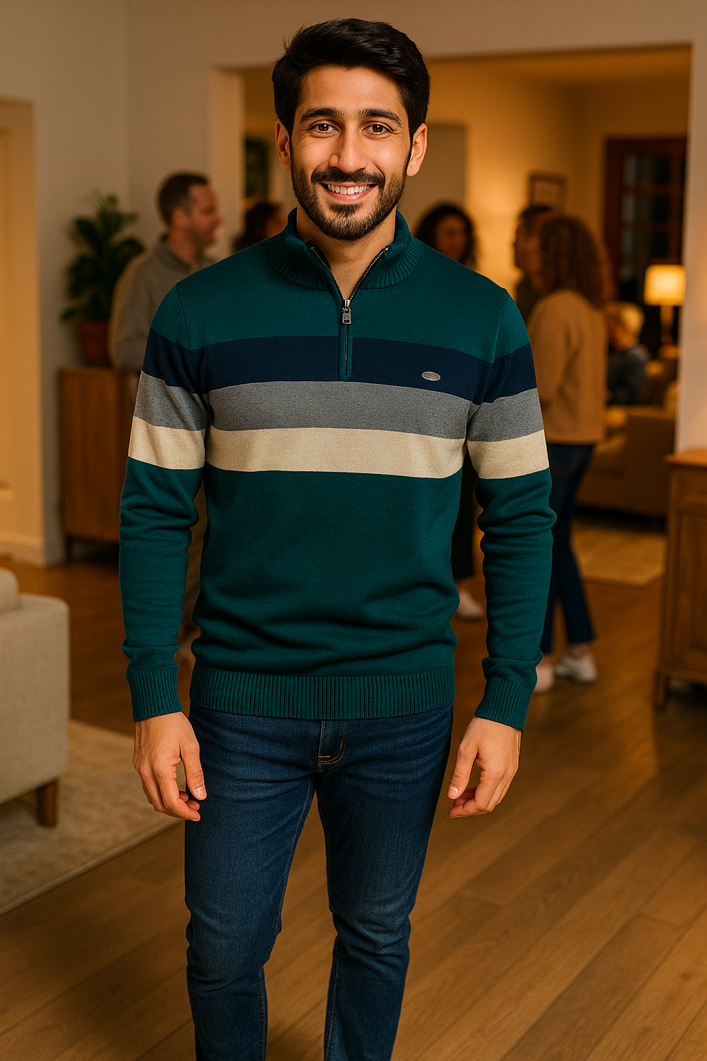 LENNOX – Warmer knitted jumper with zip for winter