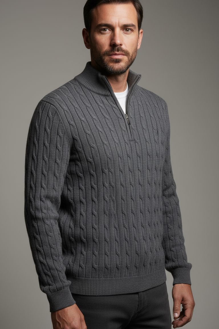 LineaCasa Trento Cable Knit Sweater With Zip Limited