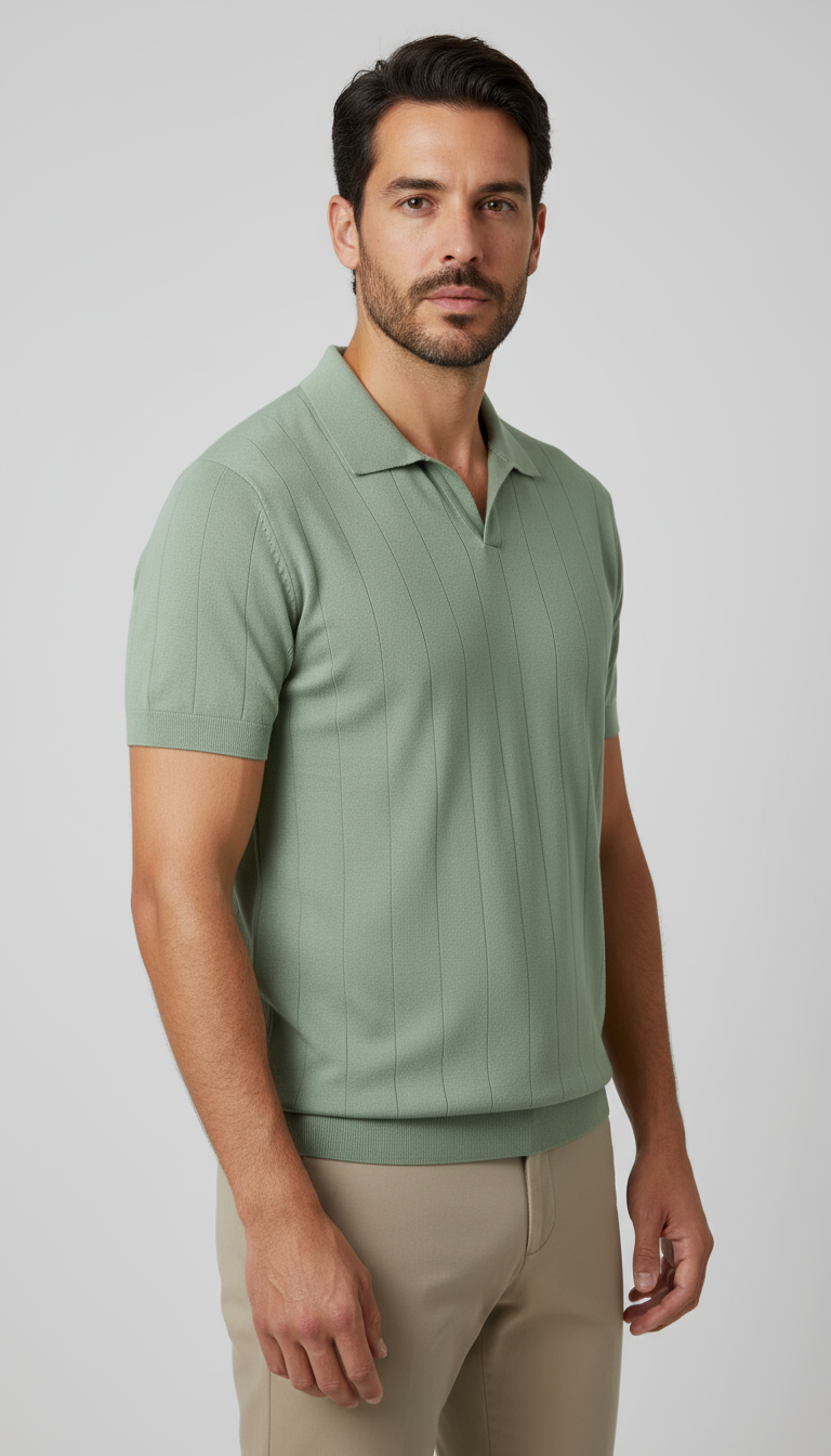 Giancarlo Classic Cotton Polo Men Blue Distinctive Collar