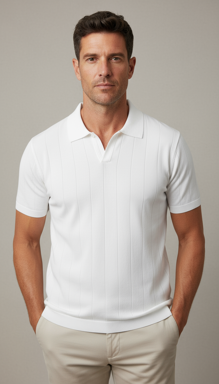 Giancarlo Classic Cotton Polo Men Blue Distinctive Collar