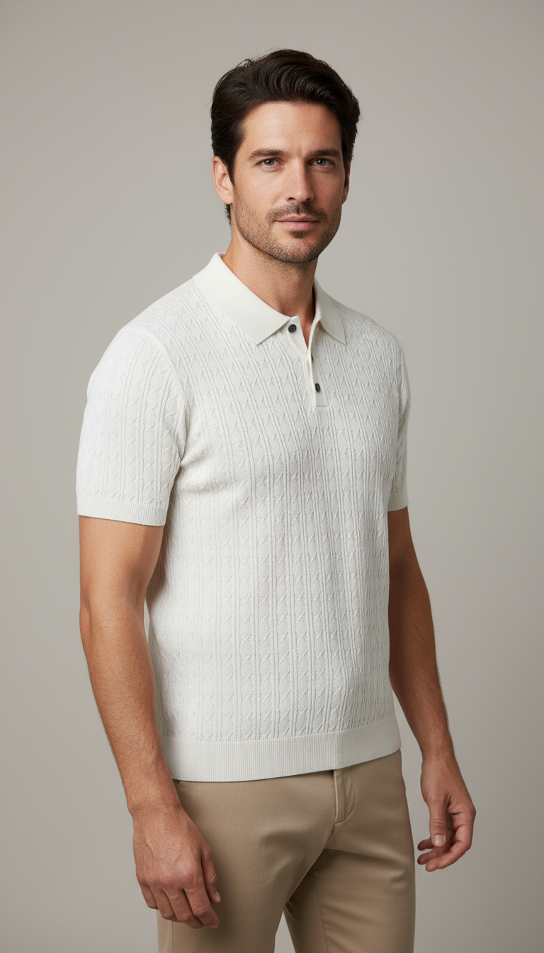 Cristiano Polo Shirt Premium Comfort Elegance White Elite