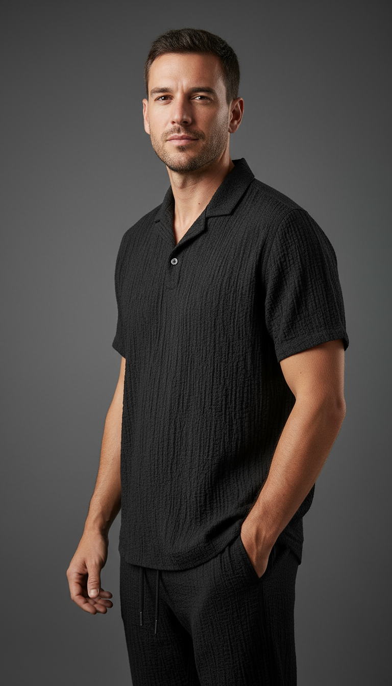 Finley Limited Polished Navy Summer Set Shirt And Trousers