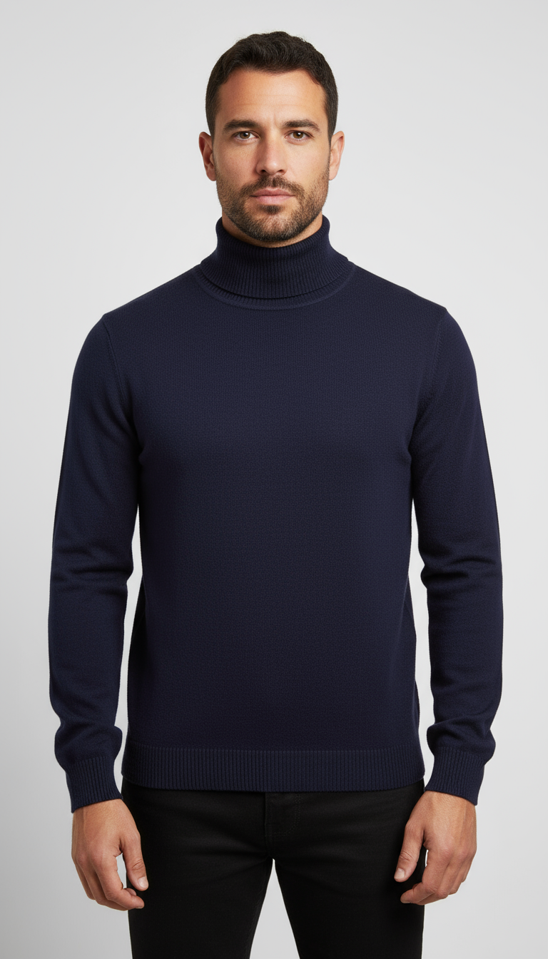 Cameron Slim Fit Fine Knit Roll-Neck Jumper Beige Limited