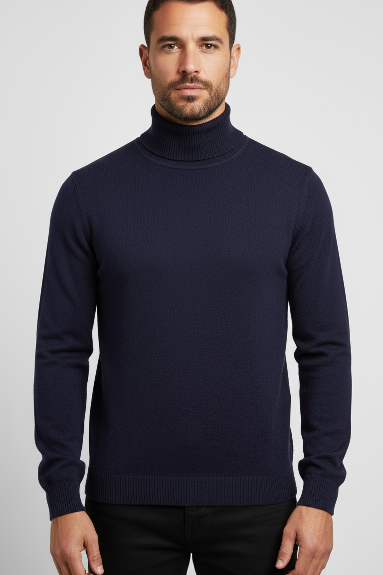 Cameron Slim Fit Fine Knit Roll-Neck Jumper Beige Limited